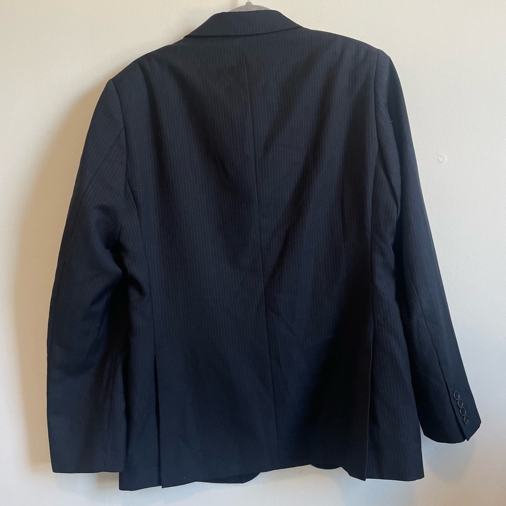 United Colors of Benetton Navy Blue Blazer Subtle Pinstripes Men’s Suit Jacket - Picture 2 of 10